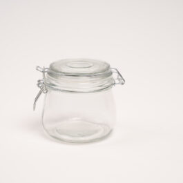 Glass Canister with Clear Preserving Seal Wire Clip Fastenin