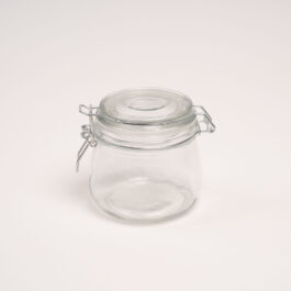 Glass Canister with Clear Preserving Seal Wire Clip Fastenin