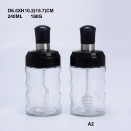 Glass Spice Jars with Spoon 240ml